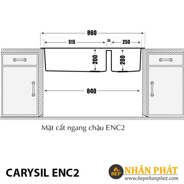 Chậu Rửa Chén Đá Granite Carysil ENC2