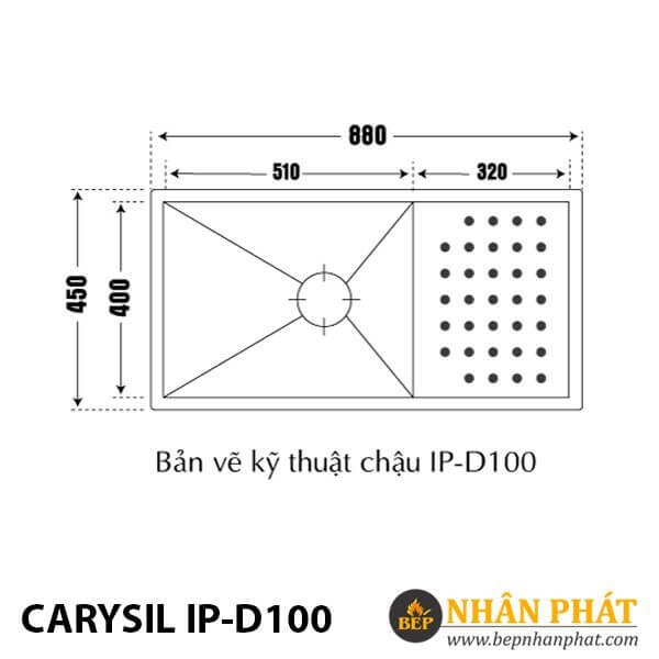 Chậu rửa inox CARYSIL IP-D100 (IB-P01)