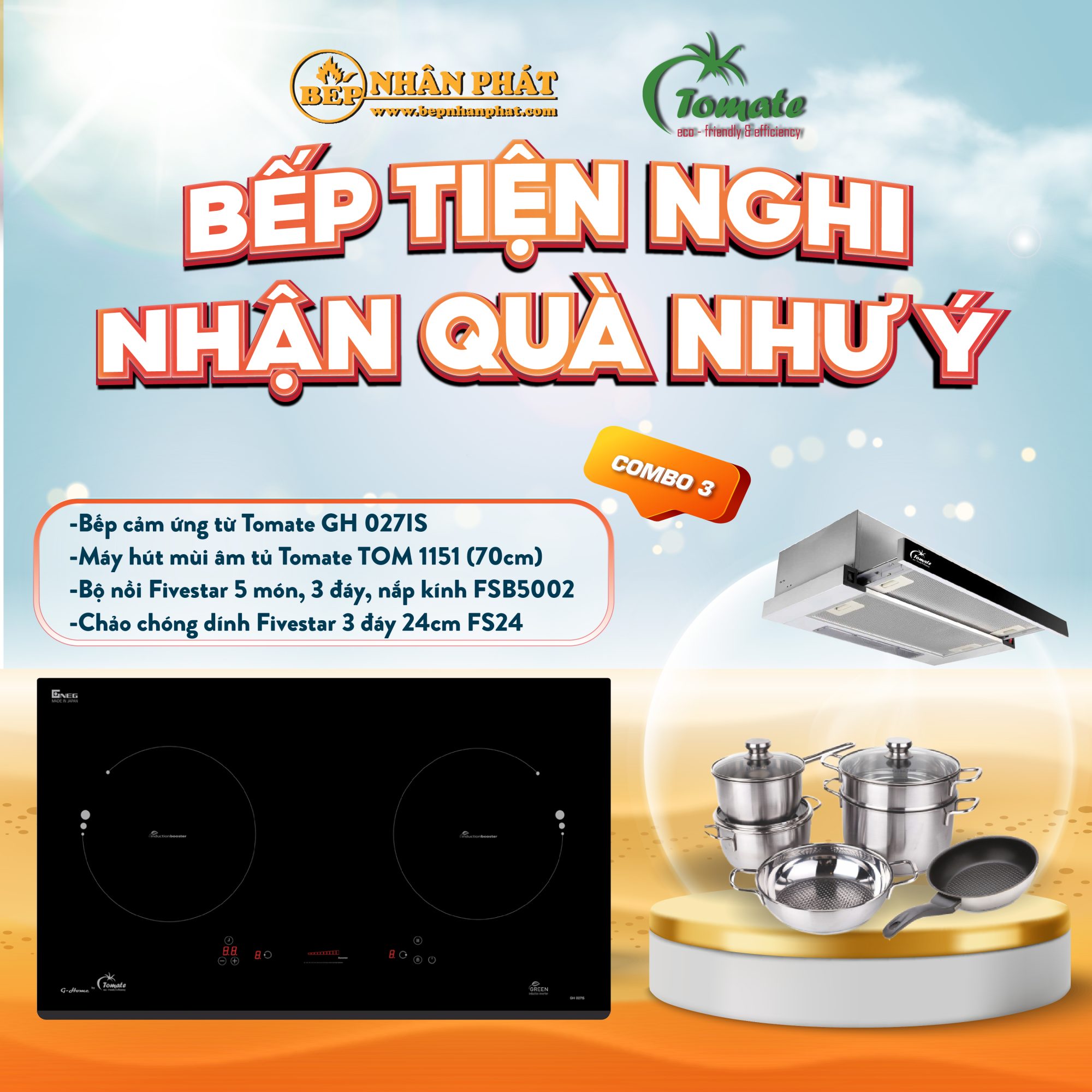 COMBO BẾP CẢM ỨNG TỪ TOMATE GH 027IS 4