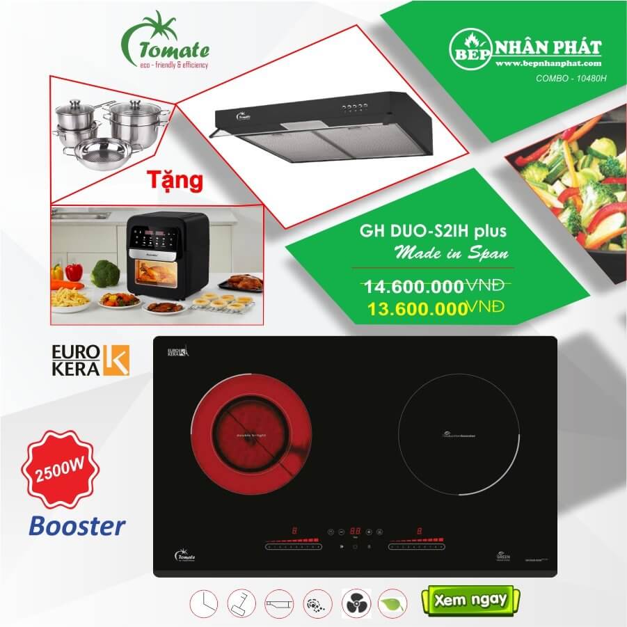 Combo Bếp Điện Từ Tomate GH DUO-S2IH Plus 3