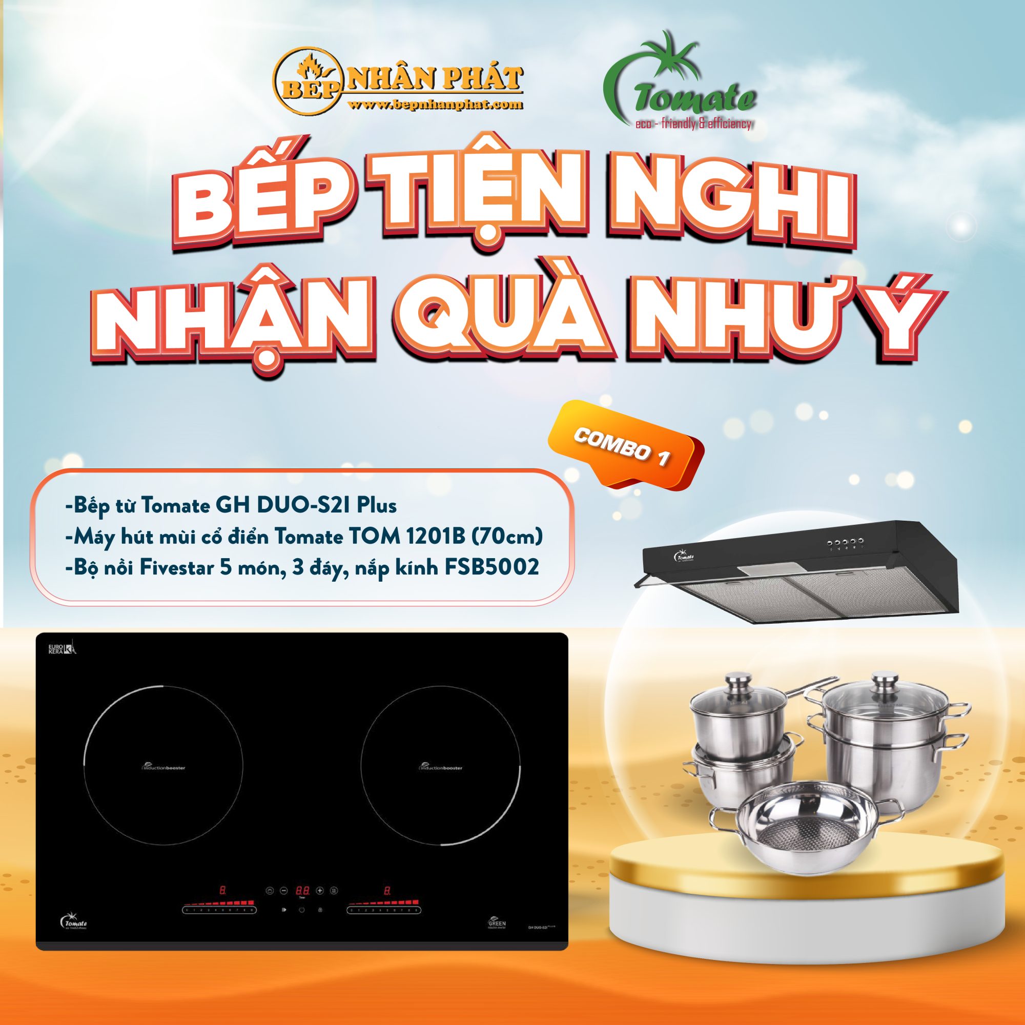 COMBO BẾP TỪ TOMATE GH DUO-S2I PLUS 4