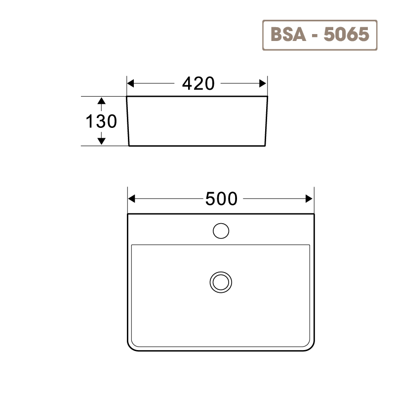 Chậu lavabo đặt bàn Basics BSA-5065 5