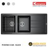 Chậu Rửa Chén Đá Granite Konox Phoenix 1160 - Black/Grey/White Silver 1