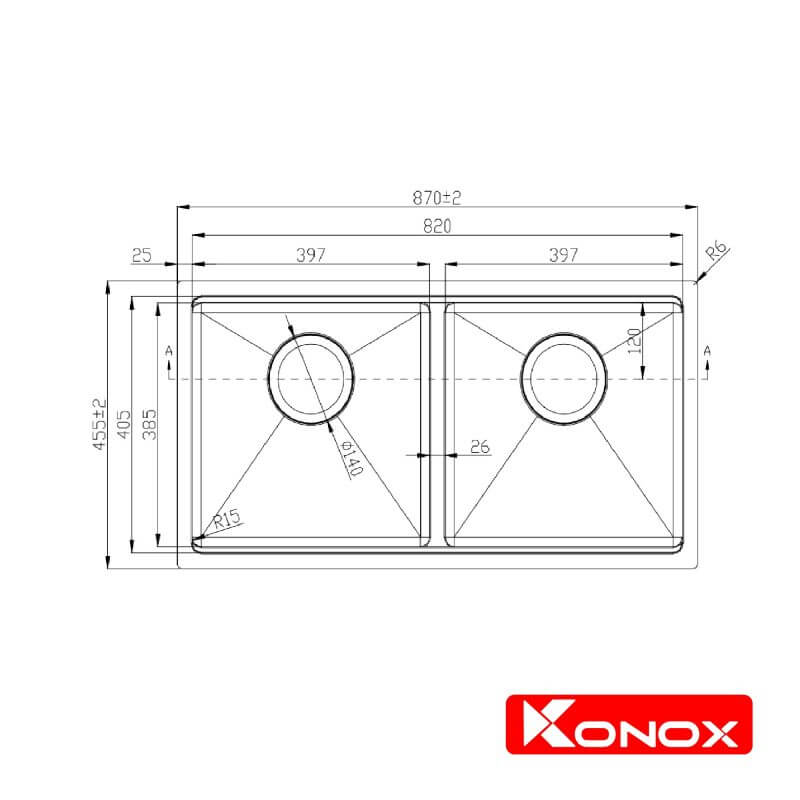 Chậu Rửa Chén Konox Workstation Sink – Undermount Sink KN8745DUB 5