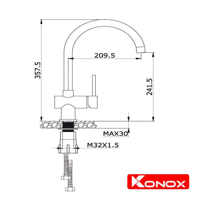 Vòi Rửa Chén Konox Nóng Lạnh KN1206 6