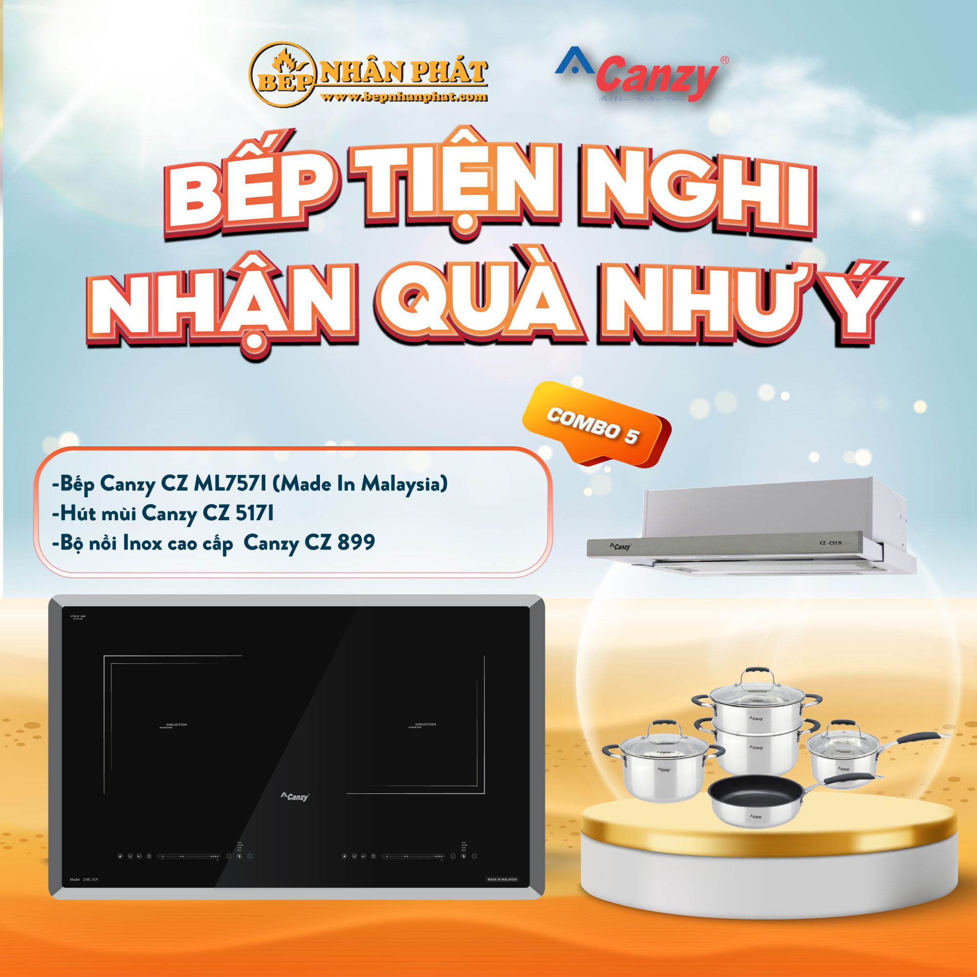 COMBO BẾP 2 TỪ CANZY CZ ML757I 4