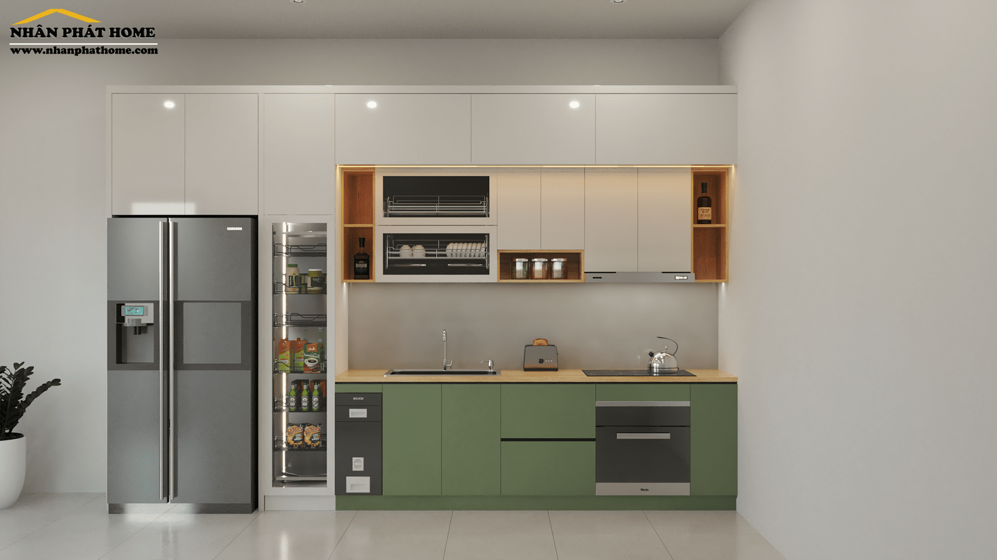 Tủ bếp Melamine + Acrylic MA02 4