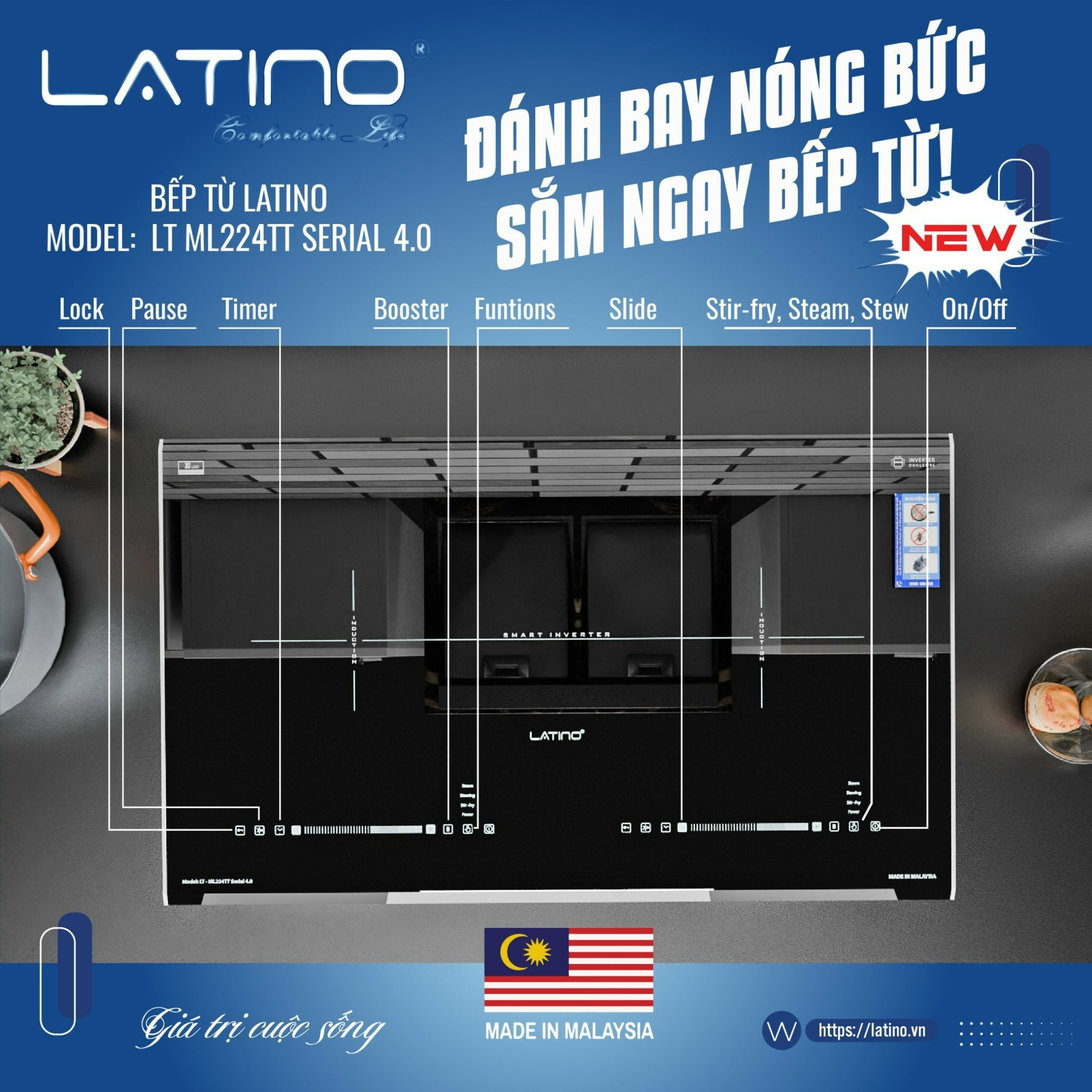 Bếp 2 từ Latino LT ML224TT Serial 4.0 3