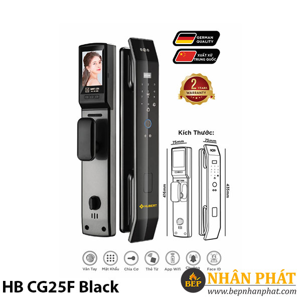 Khóa cửa điện tử Hubert HB CG25F Black