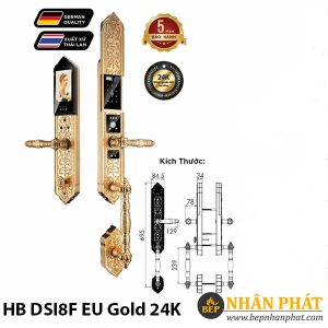 Khóa cửa vân tay đại sảnh tân cổ Hubert HB DSI8F EU Gold 24K