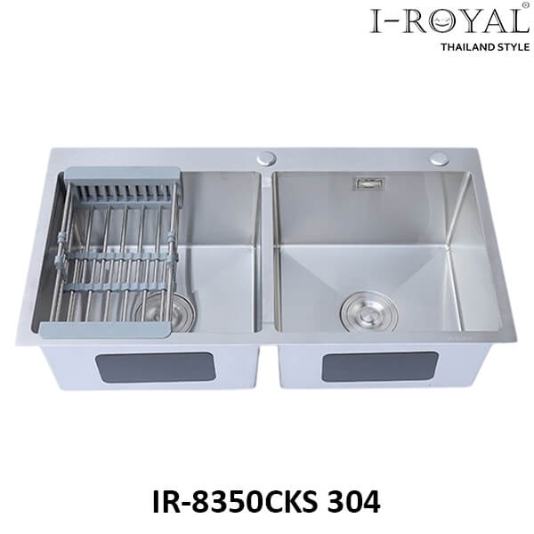 CHẬU RỬA CHÉN BÁT INOX 304 ĐÚC KHÔNG SƠN I-ROYAL IR-8350CKS 304 2