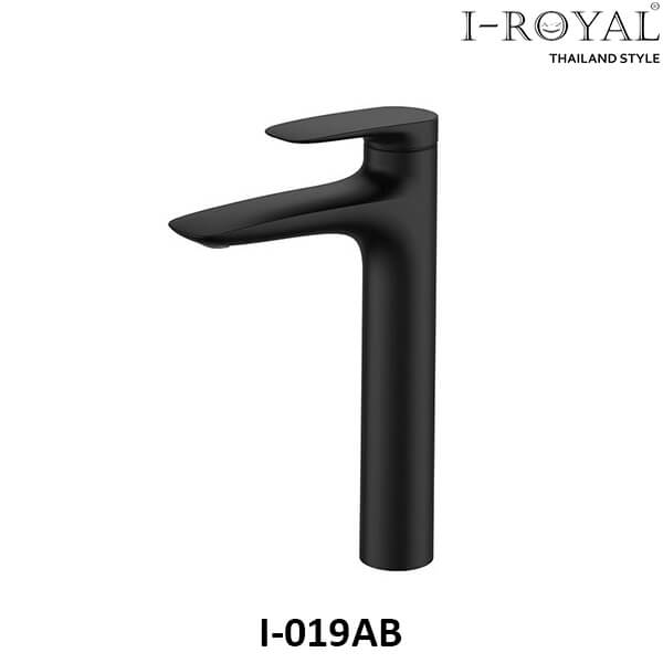 VÒI LAVABO NÓNG LẠNH ĐỒNG THAU MẠ ĐIỆN ĐEN I-ROYAL I-019AB 1